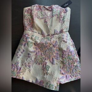 Lulu's Pastel Embroidered Skort Dress